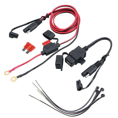 2.1A Motorcycle SAE Cable USB Adapte Weatherproof Charger Socket ...