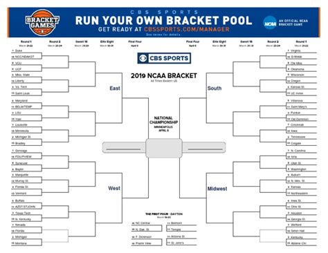 Cbs Bracket Printable - Customize and Print