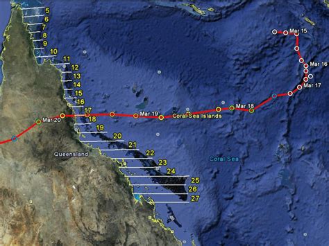 3. The path, intensity and duration of Tropical Cyclone Larry, March ...