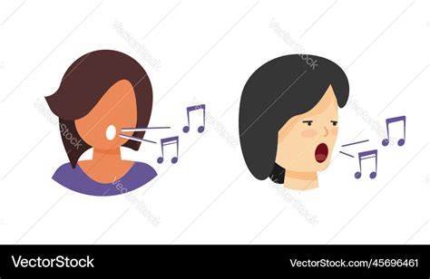 Woman singing song girl female voice singer icon Vector Image