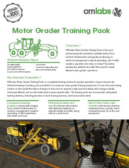 Motor Grader Training Pack | CM Labs