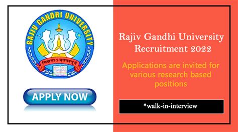 Arunachal Jobs : Apply for Research Assistant vacancy in Rajiv Gandhi University