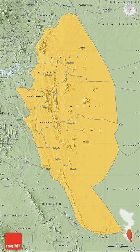 Savanna Style Map of KITUI