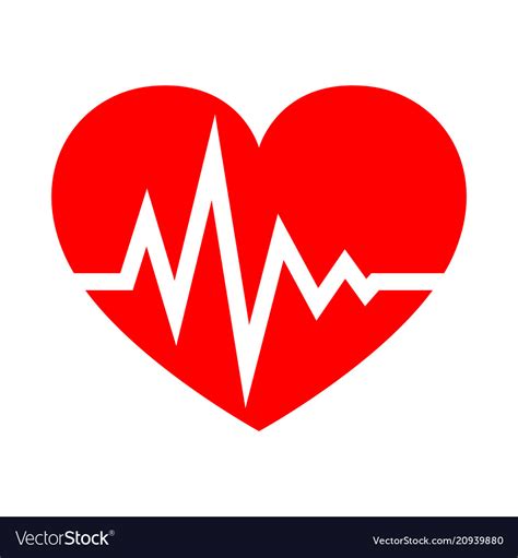 Heart with heartbeat sign Royalty Free Vector Image