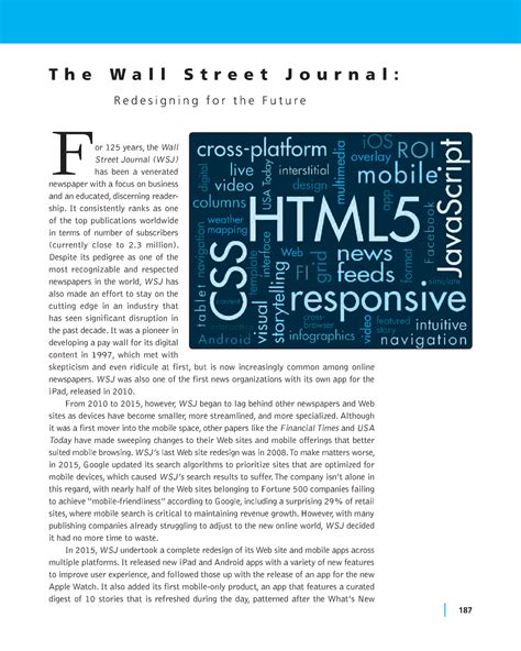 The Wall Street Journal Case study - 187 F or 125 years, the Wall ...