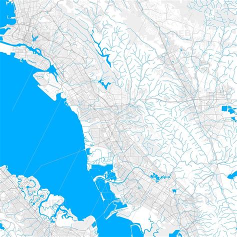 Rich detailed vector map of Hayward, California, USA | HEBSTREITS Sketches | Map vector, Map ...