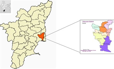 Map of Thiruvarur, Tamil Nadu, India | Download Scientific Diagram