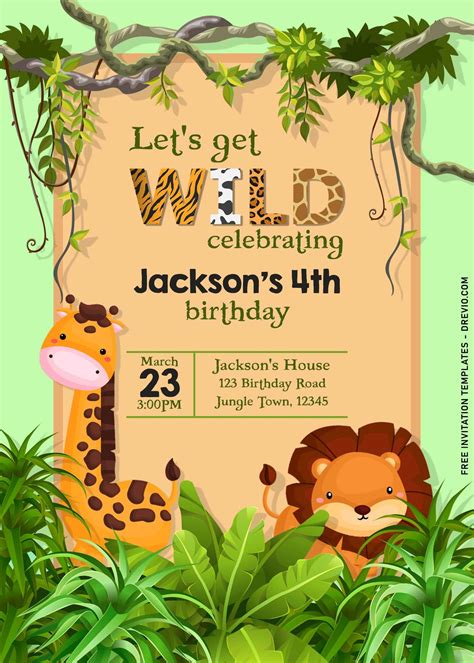 11 fun jungle birthday party invitation templates – Artofit