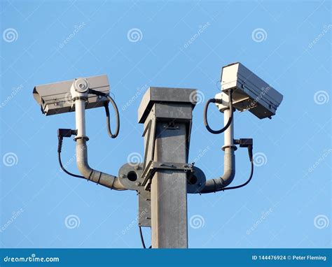 Surveillance Cameras Monitoring Motorway Traffic on the M25 Stock Photo ...