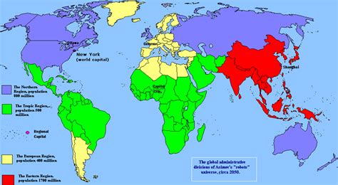 The world divided into four regions, according to Isaac Asimov [999x549] : MapPorn