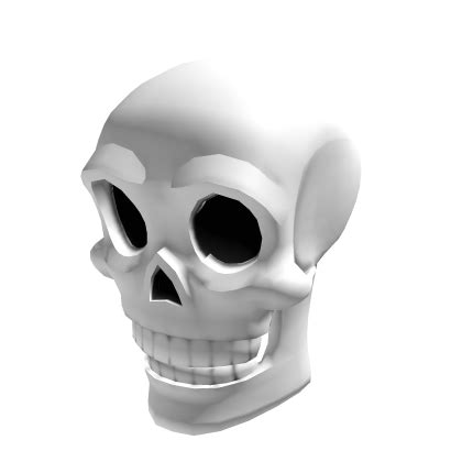 Skull Head with Facial Animation in White - Roblox