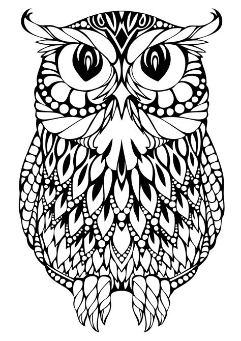 hard owl coloring pages - Characters & Animals Coloring Pages | Owl ...