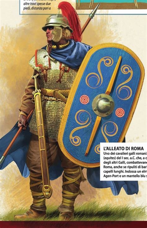 Gallic cavalryman, ally of Rome Ancient Rome, Ancient History, Gaul Warrior, Celtic Shield ...