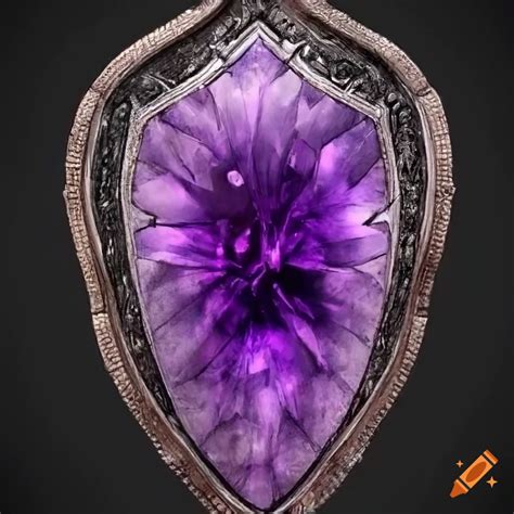 Realistic amethyst shield on Craiyon