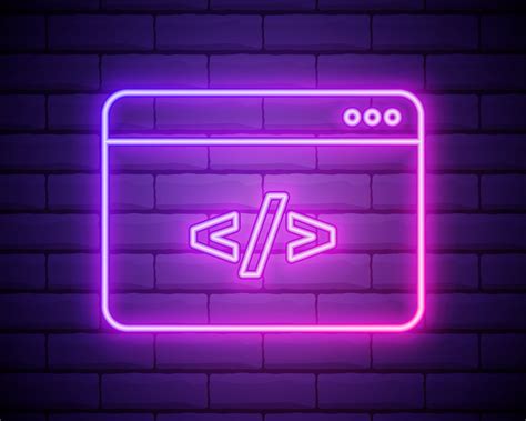 Coding neon icon 2221972 Vector Art at Vecteezy