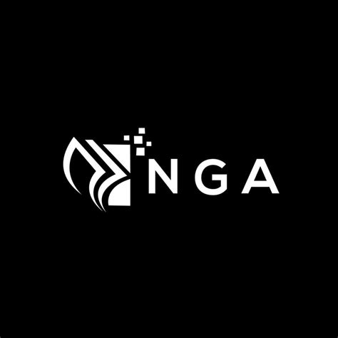 NGA credit repair accounting logo design on BLACK background. NGA creative initials Growth graph ...