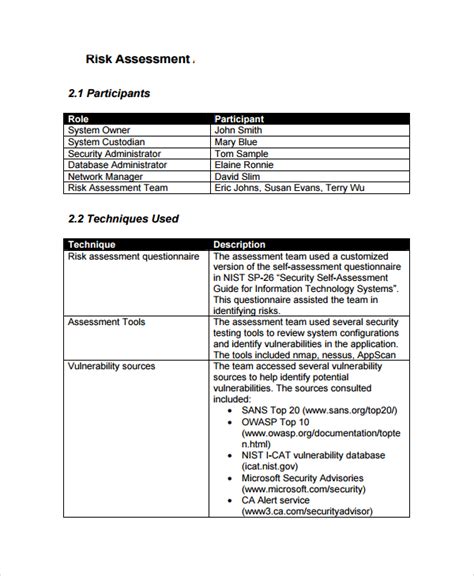 FREE 9+ Sample Risk Assessment Report Templates in Google Docs | Pages | PDF | MS Word