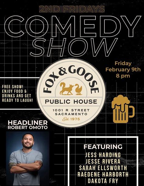 2nd Fridays Comedy Show, Fox & Goose Public House, Sacramento, February 9 2024 | AllEvents.in