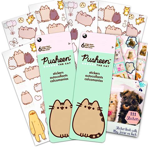 Pusheen Cat Sticker Bundle Pusheen Party Favors - 100+ Pusheen Sticker Pack Stickers for Walls ...