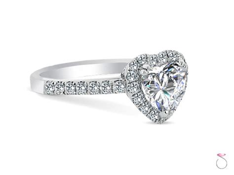 Heart Shaped Diamond Halo Engagement Ring 1.49 ctw. in 18K – SOLITAIRE JEWELERS