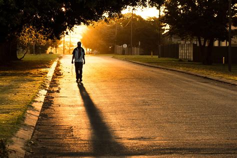 Man walking down the street sunset by purpleponyprincess on DeviantArt