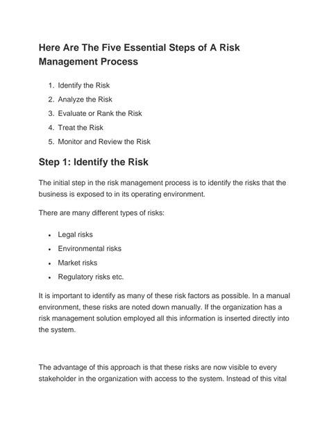 SOLUTION: Risk management process - Studypool