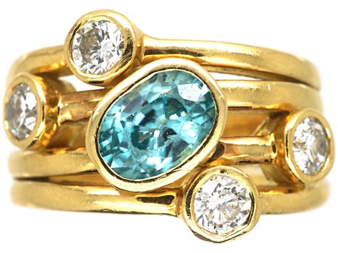 18ct Gold Aquamarine & Diamond Ring from the Raindance Collection by Boodles (568N) | The ...