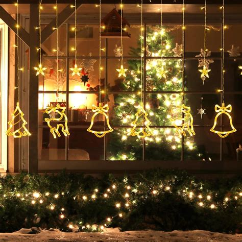 MEIPER Electric Bedroom Indoor Twinkle Christmas Window Curtain Lights ...