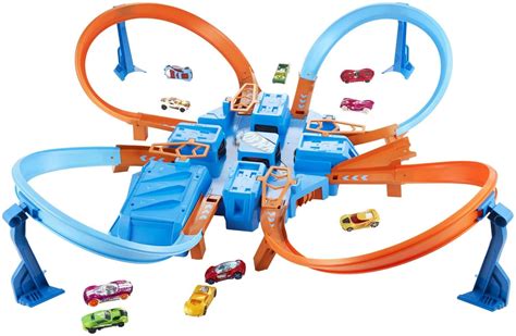 Buy Hot Wheels Toy Car Track Set, Criss Cross C with 1:64 Scale Vehicle ...