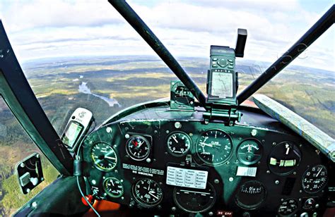 Communications - Air - General Aviation - Cockpit in a Piper super Cub ...