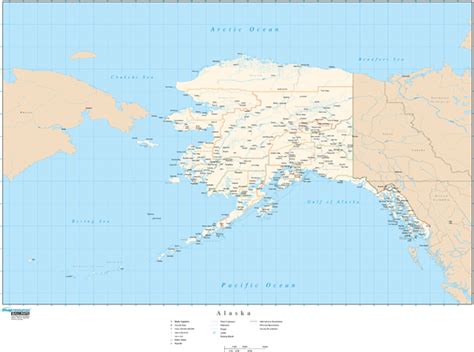 Alaska Wall Map with Roads by Map Resources - MapSales