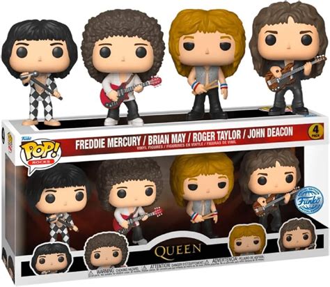 Amazon.com: Funko Pop! 4-Pack Rocks: Queen - Freddie Mercury/Brian May/Roger Taylor/John Deacon ...