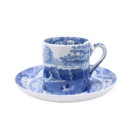 Copeland Spode Blue Italian Coffee Cup and Saucer - Clyde on 4th Antiques & Collectables