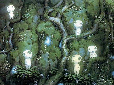 Several white ghost cartoon characters poster, anime, Studio Ghibli ...