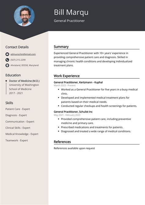 General Practitioner Resume Example (Free Guide)