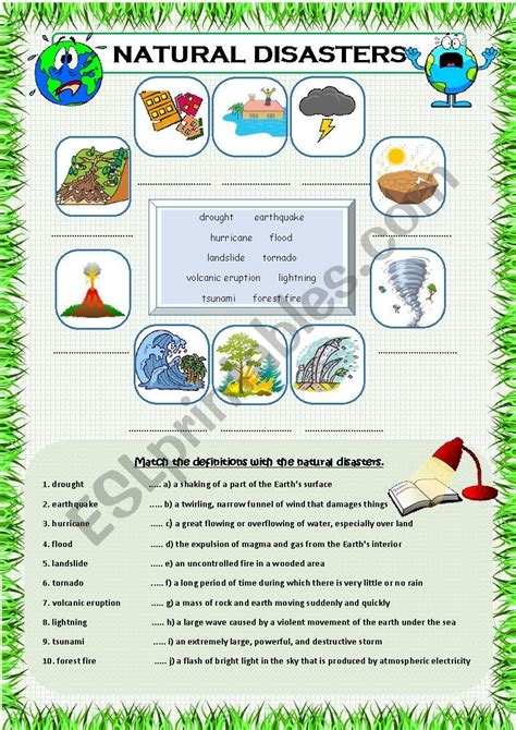 Natural Disasters Activities Worksheets