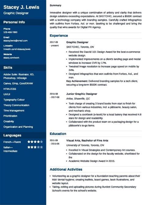 Canadian CV / Curriculum Vitae Format for a Job in Canada Resume Layout ...