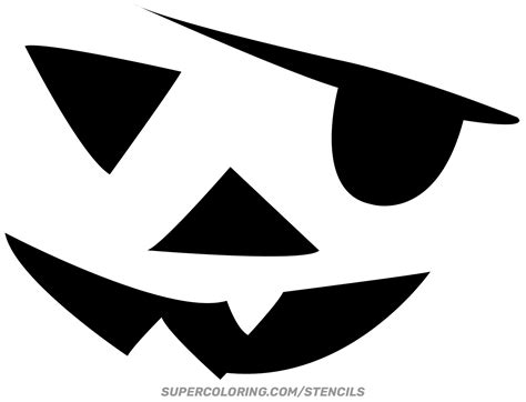 Pirate Pumpkin Face Stencil | Free Printable Papercraft Templates