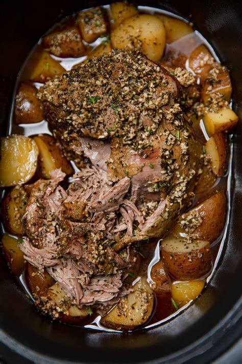 Slow Cooker Leg Of Lamb Recipe (Crockpot) - Dinner, then Dessert