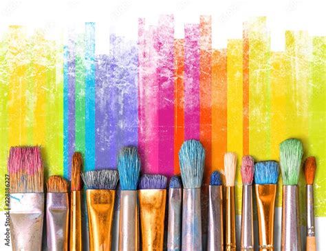 Paintbrush art paint creativity craft backgrounds exhibition Stock Photo | Adobe Stock