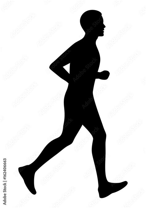 Running man black silhouette isolated vector illustration. Man jogging, sport man, runner. Stock ...