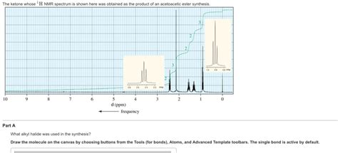 Solved The ketone whose^1H NMR spectrum is shown here was | Chegg.com