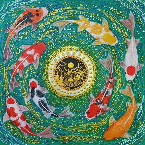 Koi Fish Japanese Art - Original Koi Painting For Sale