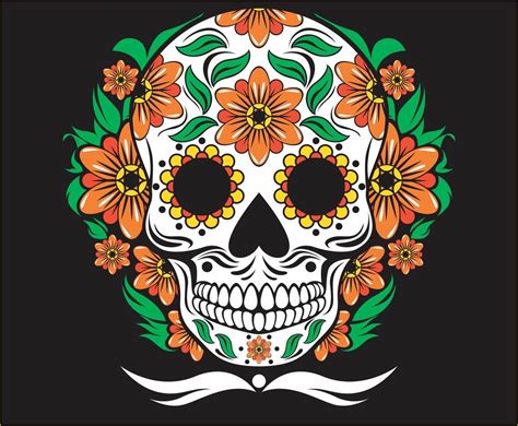 Mexican Skull Vector Vector Art & Graphics | freevector.com