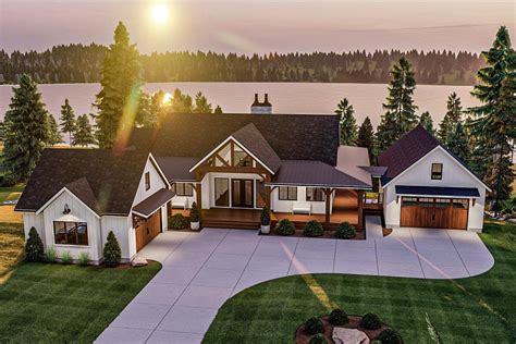 Plan 62327DJ: Craftsman Lake House Plan with Massive Wraparound Covered ...