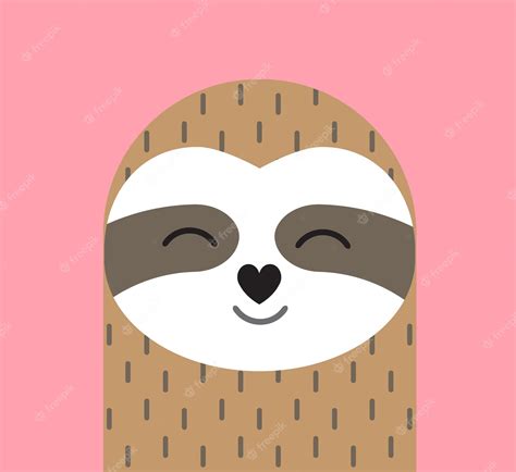 Premium Vector | Vector sloth face in flat style