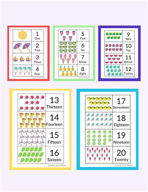 Math Counting 1-20 for Preschool Kindergarten Kids Learn - Etsy