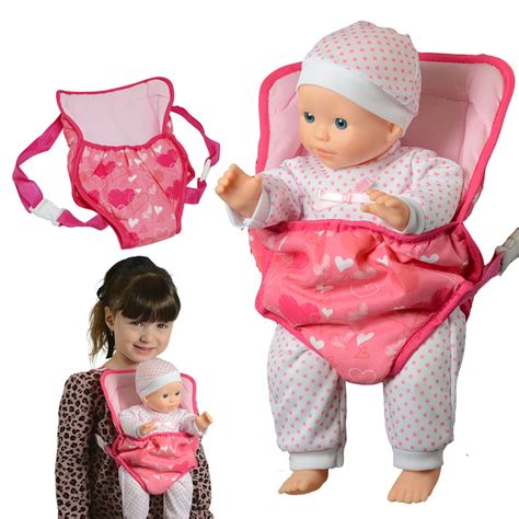 New York Doll Collection Baby Doll Carrier Backpack Front and back fits up to 20 inch dolls ...
