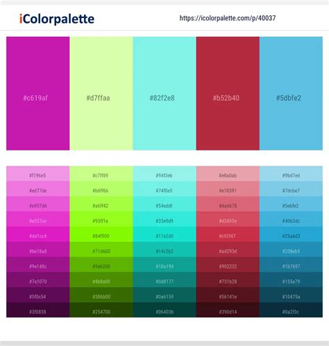 1 Latest Color Schemes with Red Violet And Spray Color tone combinations | 2023 | iColorpalette