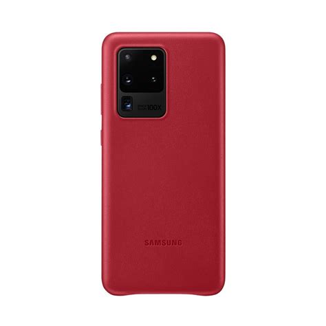 Best Buy: Samsung Leather Cover Case for Galaxy S20 Ultra 5G Red SAMEF ...